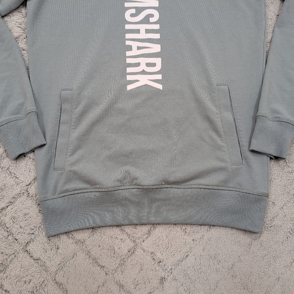 Gymshark Hoodie Sweatshirt Mens S Green Blue Spellout Logo Soft Cotton Trail - Picture 3 of 8